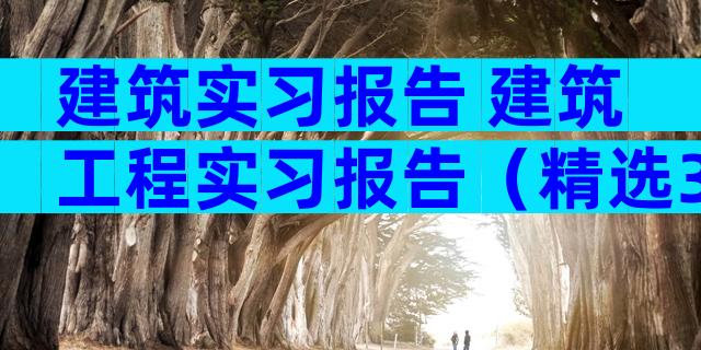 建筑实习报告 建筑工程实习报告（精选33篇）